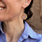 Montezuma Agate Slice and Sapphire Earrings