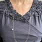 Delicate Gold Pear Link Chain Necklace with Herkimers