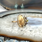 Dendritic Agate, Sapphire, Peridot, and Diamond Gold Ring