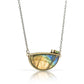 Labradorite, Tourmaline, and Diamond Gold Kintsugi Necklace
