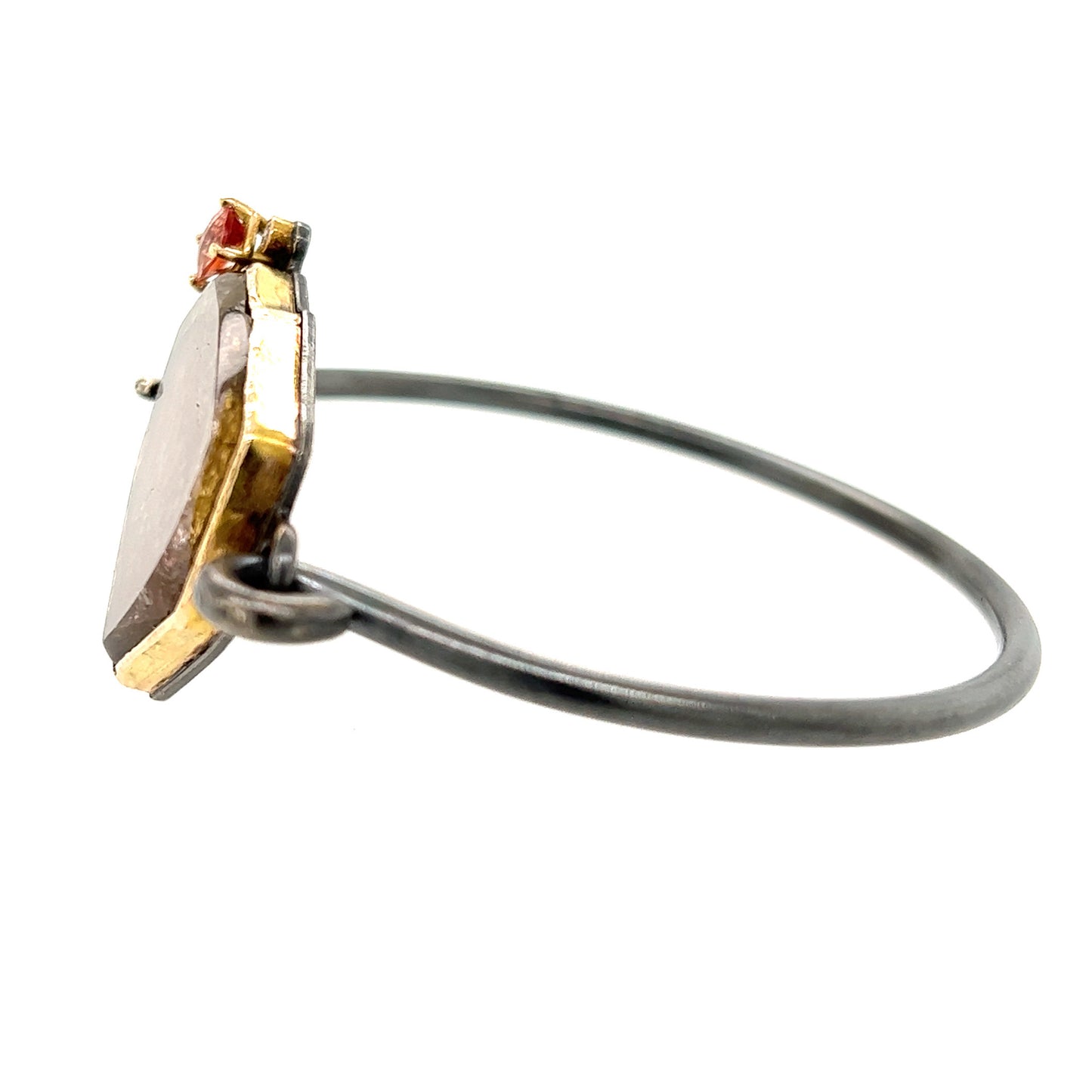 Tourmaline, Sunstone, and Diamond Gold Bracelet
