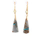 Royston Ribbon Turquoise, Peridot, and Diamond Gold Earrings
