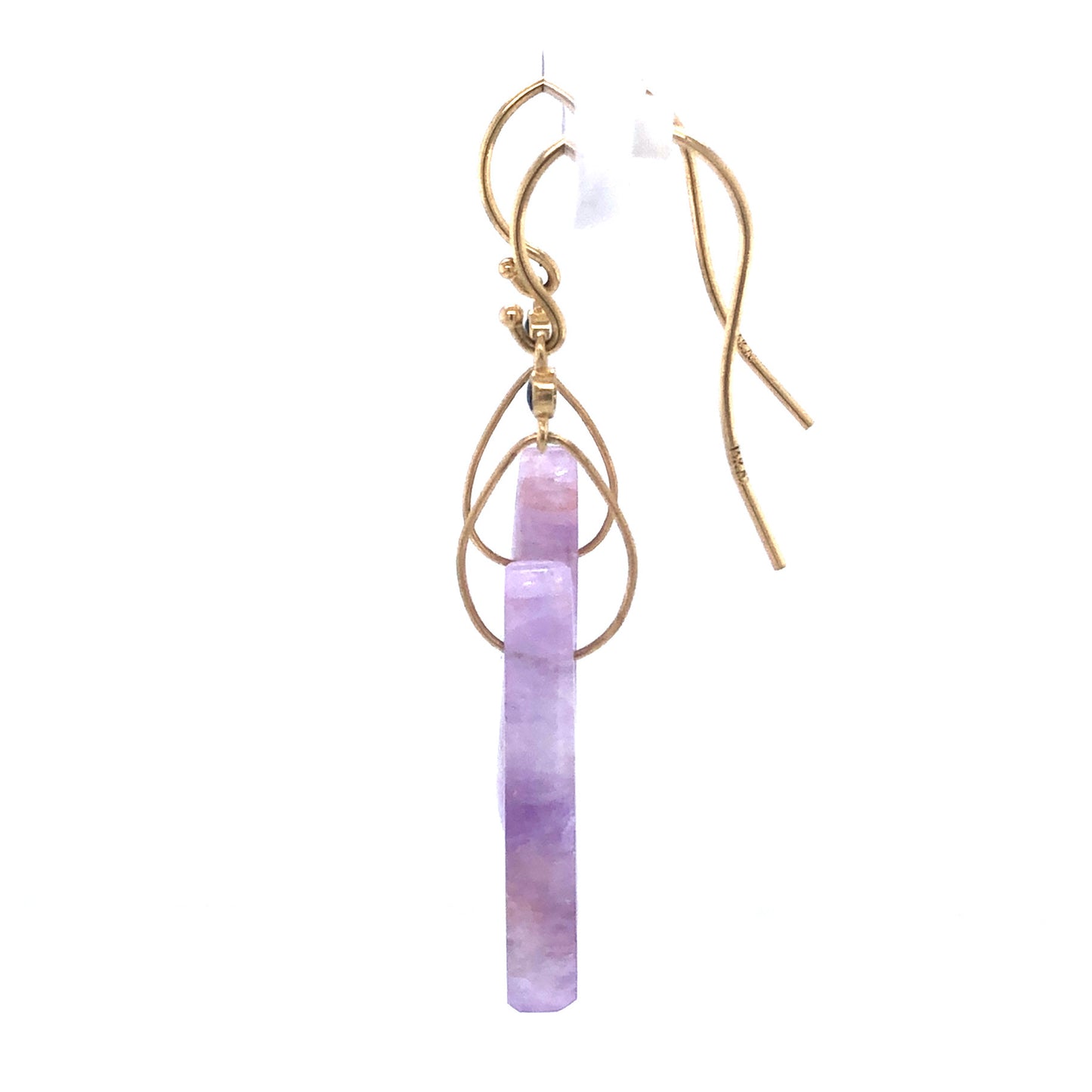 Amethyst, Sapphire, and Diamond Gold Earrings