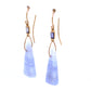 Blue Lace Agate, Tanzanite, and Diamond Gold Earrings