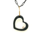 Black and Gold Heart Pendant with Diamond