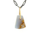 Blue and Brown Chalcedony and Diamond Mini Gold Pendant