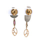 Boulder Opal, Tourmaline, and Diamond Gold Earrings