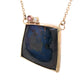 Boulder Opal, Oregon Sunstone, Diamond and Gold Necklace