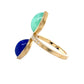 Double Marquise Gemstone Gold Ring with Champagne Diamonds