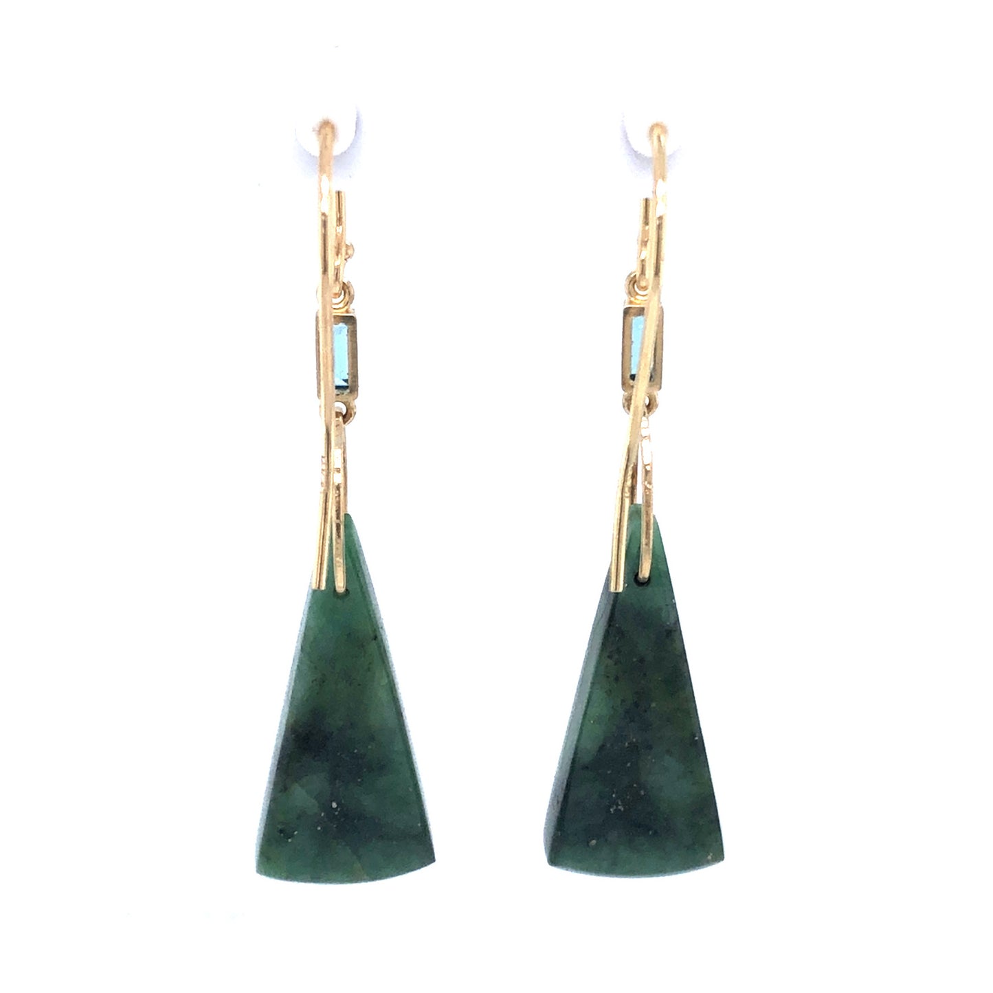 Emerald, Topaz and Diamond Gold Earrings