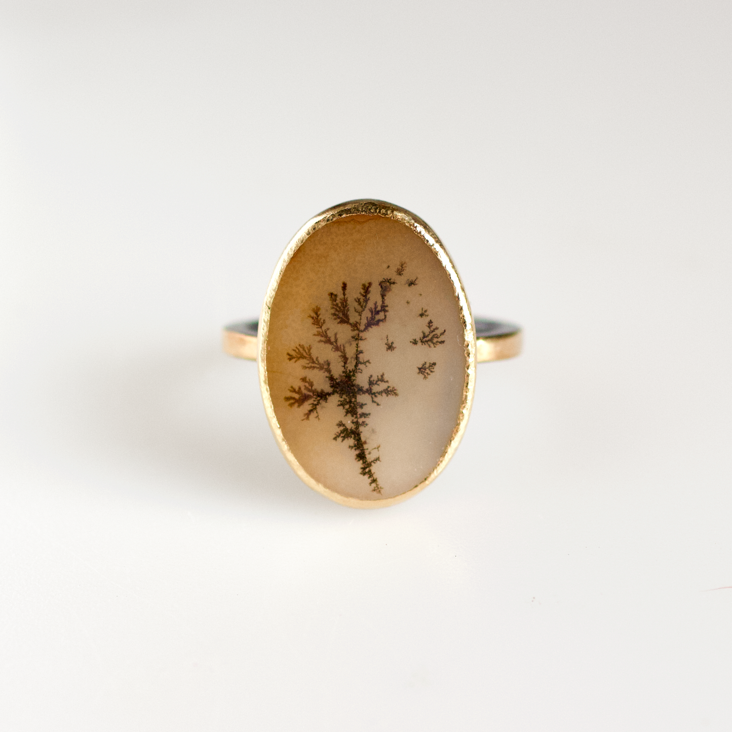 Dendritic Agate Gold Ring