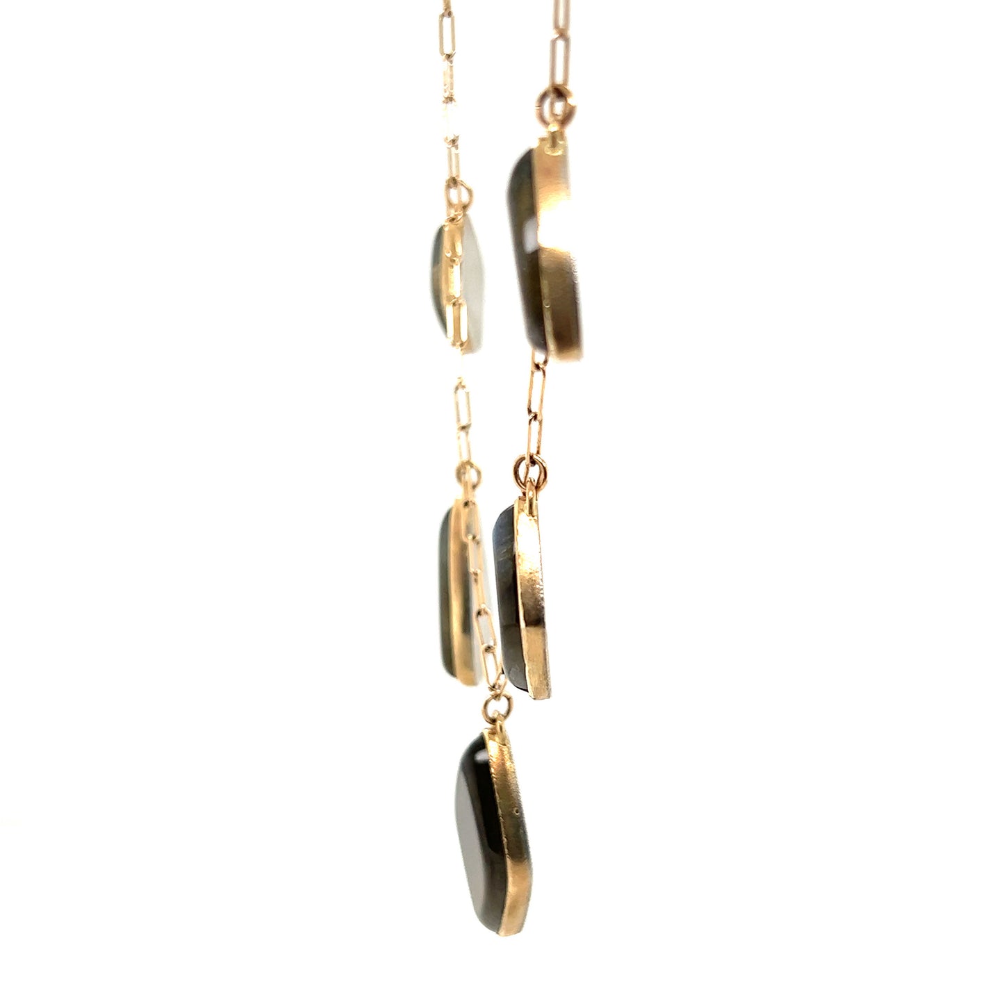 Labradorite Multi Stone Gold Necklace