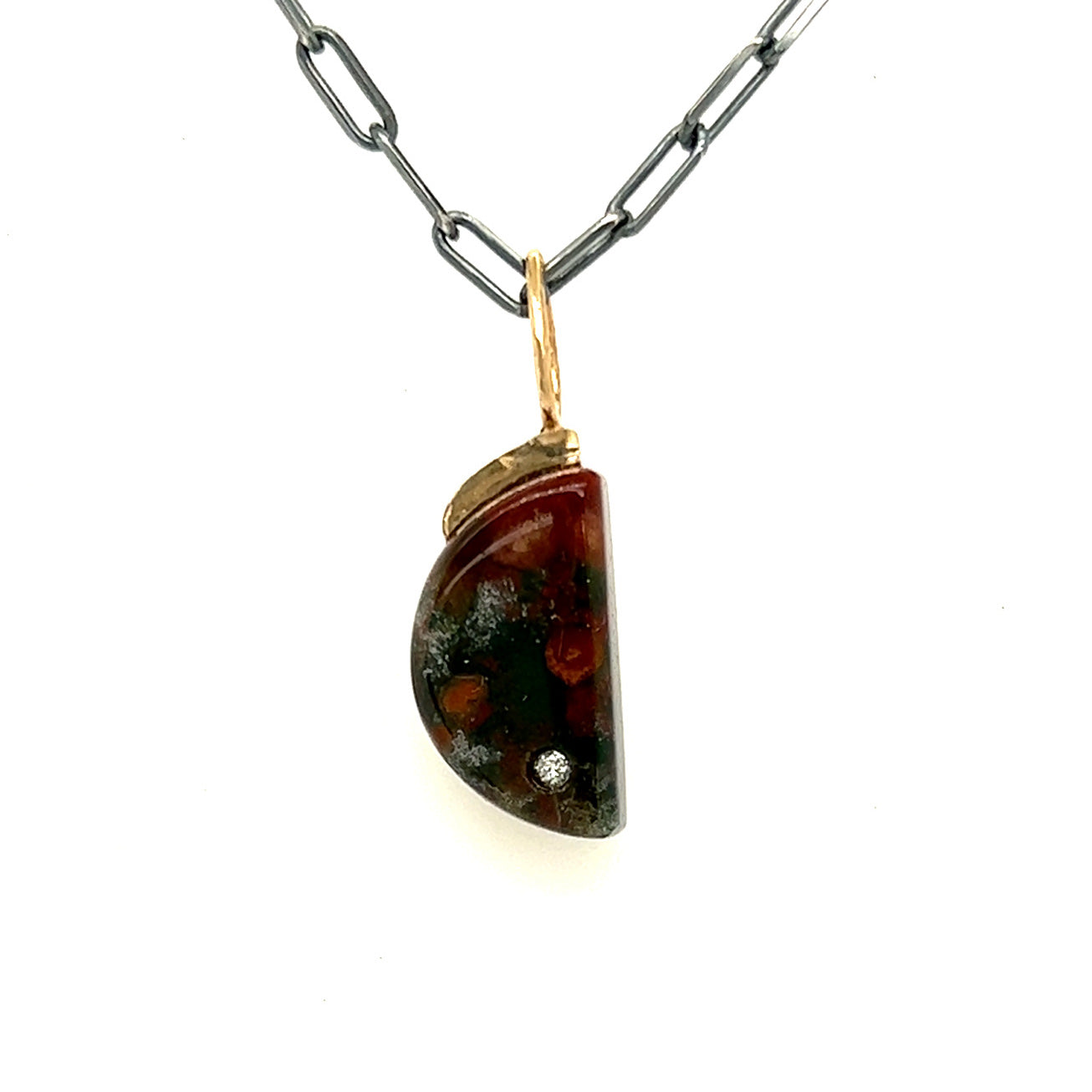 Bloodstone hot moon necklace