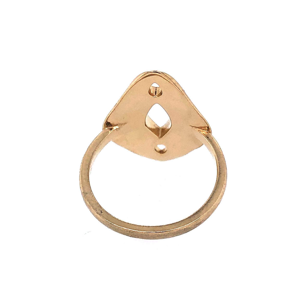 Gold Shield Ring with Ombré Diamonds