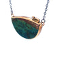 Parrot Wing Chrysocolla, Citrine, and Diamond Gold Necklace