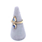 Double Pear Moonstone Gold Ring with Diamonds