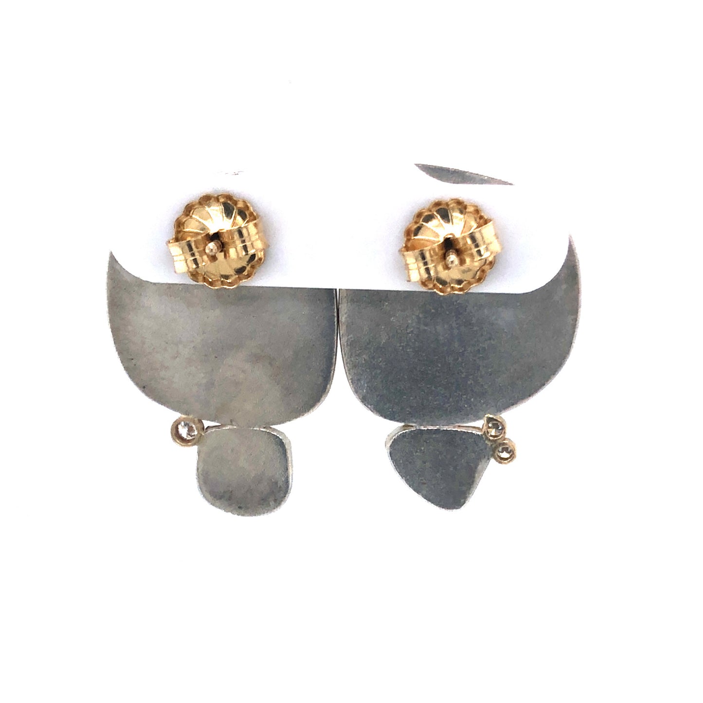 Sapphire and Diamond Slice Gold Earrings