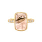 Kintsugi Rose Quartz Gold Ring with Diamonds