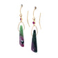 Ruby in Zoisite, Ruby, and Diamond Gold Earrings