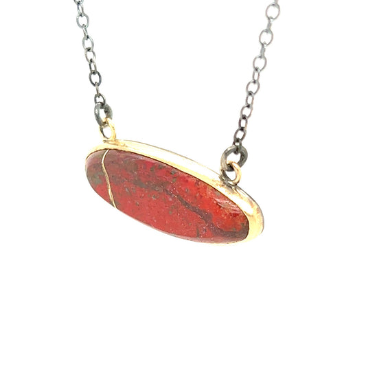 Sonoran Sunrise Jasper Gold Kintsugi Necklace