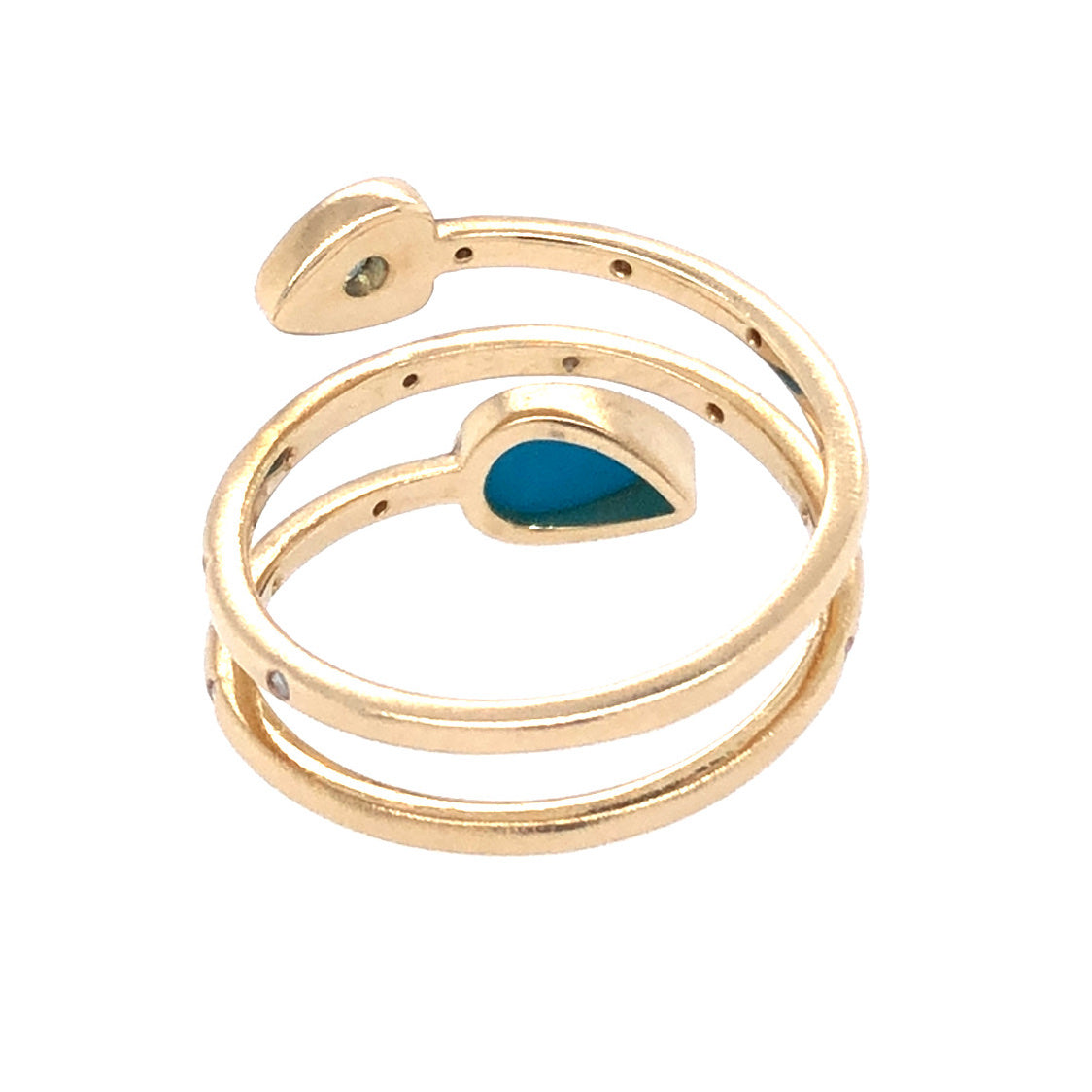 Diamond Wrap Gold Ring with Montana Sapphire